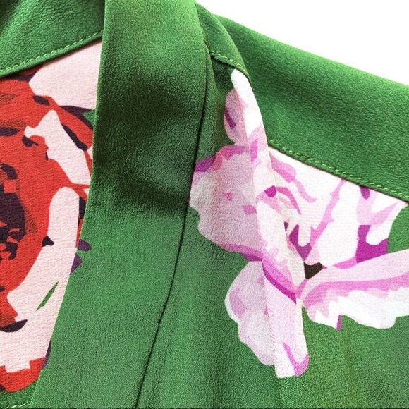 Creatures of Comfort Green Floral Jumpsuit Silk Long Sleeve Boho - Picture 14 of 16